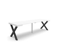 Skraut Home | Mesa Consola Extensible | Mesa Comedor Plegable | 260 | para 12 comensales | Patas Madera Maciza | Estilo Moderno | Blanco