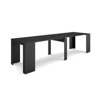 Skraut Home | Mesa Consola Extensible | Mesa Comedor Plegable | 300 | para 14 comensales | Comedor y Cocina | Estilo Moderno | Negro