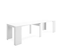 Skraut Home | Mesa Consola Extensible | Mesa Comedor Plegable | 300 | para 14 comensales | Comedor y Cocina | Estilo Moderno | Blanco