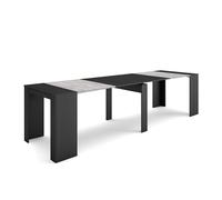 Skraut Home | Mesa Consola Extensible | Mesa Comedor Plegable | 300 | para 14 comensales | Comedor y Cocina | Estilo Moderno | Cemento