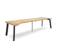 Skraut Home | Mesa Consola Extensible | Mesa Comedor Plegable | 300 | para 14 comensales | Patas de Madera | Estilo Moderno | Roble