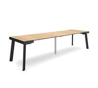 Skraut Home | Mesa Consola Extensible | Mesa Comedor Plegable | 300 | para 14 comensales | Patas de Madera | Estilo Moderno | Roble