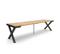 Skraut Home | Mesa Consola Extensible | Mesa Comedor Plegable | 300 | para 14 comensales | Patas Madera Maciza | Estilo Moderno | Roble