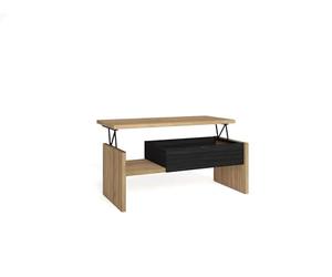 Skraut Home | Mesa de Centro Elevable | Mesa Auxiliar Salón Comedor | 110x50x45 cm | Mesa de Comedor | Estilo Moderno | Roble y Negro