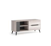 Skraut Home | Mueble de TV para Salón | 51 x 113 x 40 cm | Indicado para TV de 32/40/42/50" | Modelo Kai | Color Roble/Pizarra