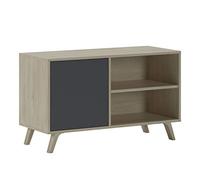 Skraut Home | Mueble de TV para Salón | 57 x 95 x 40 cm | Indicado para TV de 32/40" | Modelo Wind 100 | Puccini | Puerta Abatible Color Gris