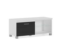 Skraut Home | Mueble Modular TV para Salón | 42 x 100 x 40 cm | Sistema de Iluminación LED Integrado | Indicado para TV de 32/40/43" | Puerta con Tirador | Estante de Cristal