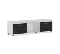 Skraut Home | Mueble Modular TV para Salón | 42 x 150 x 40 cm | Sistema de Iluminación LED Integrado | Indicado para TV de 32/40/50/55/60/65" | Puerta con Tirador | Estante de Cristal