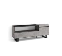 Skraut Home | Mueble TV | Televisión | Muebles de salón, almacenaje | 150x57x35cm | para TV hasta 65" | Diseño Industrial | Estilo Moderno | Cemento