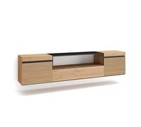 Skraut Home | Mueble TV | Televisión | Muebles de salón, almacenaje | 200x45x35cm | para TV hasta 80" | Colgado, Suspendido | Estilo Moderno | Roble