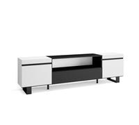 Skraut Home | Mueble TV | Televisión | Muebles de salón, almacenaje | 200x57x35cm | para TV hasta 80" | Diseño Industrial | Estilo Moderno | Blanco y Negro