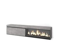 Skraut Home | Mueble TV | Televisión | Muebles de salón, almacenaje | 210 | para TV hasta 80" | Chimenea eléctrica XXL | Estilo Moderno | Cemento