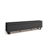 Skraut Home | Mueble TV | Televisión | Muebles de salón, almacenaje | 240x57x35 cm | Diseño Industrial | Estilo Moderno | Negro
