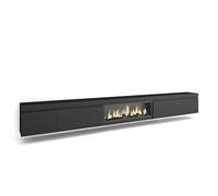 Skraut Home | Mueble TV | Televisión | Muebles de salón, almacenaje | 368x45x35 | Chimenea eléctrica XXL | Colgado, Suspendido| Estilo Moderno | Negro