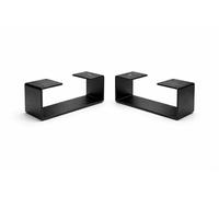 Skraut Home | Pack de 2 Patas metálicas en U | 31x12 cm | Soporte Resistente Multiuso | Base Estructural | para Muebles | Estilo Industrial | Negro