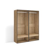 Skraut Home | Vestidor Abierto | Ropa, Zapatos, complementos | 120x145x35 cm | Dormitorio, habitación | Armario, Perchero | Estilo Moderno | Roble