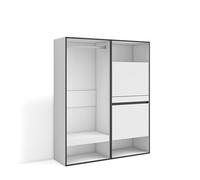 Skraut Home | Vestidor Abierto | Ropa, Zapatos, complementos | 120x145x35 cm | Dormitorio, habitación | Zapatero | Estilo Moderno | Blanco