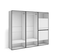 Skraut Home | Vestidor Abierto | Ropa, Zapatos, complementos | 180x145x35 cm | Dormitorio, habitación | Zapatero | Estilo Moderno | Blanco