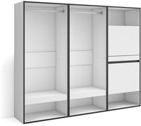 Skraut home Vestidor efecto madera blanco 180x35x145cm
