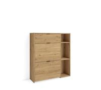 Skraut Home | Zapatero | Armario Entrada recibidor | 90x102x27 cm | 10 Pares de Zapatos | Complementos | Estilo Moderno | Roble