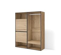 Skraut Home | Zapatero | Armario Zapatos Botas | 120x145x35 cm | Dormitorio, habitación | Vestidor Abierto | Estilo Moderno | Roble