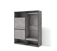 Skraut Home | Zapatero | Armario Zapatos Botas | 120x145x35 cm | Dormitorio, habitación | Vestidor Abierto | Estilo Moderno | Cemento