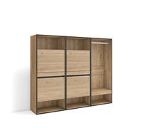 Skraut Home | Zapatero | Armario Zapatos Botas | 180x145x35 cm | Dormitorio, habitación | Vestidor Abierto | Estilo Moderno | Roble