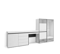 Skraut Home | Zapatero | Armario Zapatos Botas | 297x145x35 cm | Dormitorio, habitación | Vestidor Abierto | Cómoda, Cajonera | Tocador | Estilo Moderno | Blanco