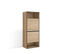 Skraut Home | Zapatero | Armario Zapatos Botas | 60x145x35 cm | Dormitorio, habitación | Mueble Auxiliar | Estilo Moderno | Roble