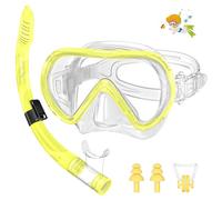 SkrekuiMa Gafas Buceo Niño, Set de Mascara y Tubo Nños para Snorkel y Buceo, Gafas de Bucear Panorámico de 180 HD, Máscara de Snorkel antivaho y antifugas para 4 a 14 Años