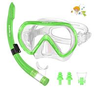 SkrekuiMa Gafas Buceo Niño, Set de Mascara y Tubo Nños para Snorkel y Buceo, Gafas de Bucear Panorámico de 180 HD, Máscara de Snorkel antivaho y antifugas para 4 a 14 Años