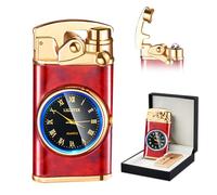 SKRFIRE Mechero de Plasma Recargable de Doble Arco, eléctrico, Resistente al Viento, con descompresión basculante, sin Llama, para un Hermoso Regalo (A-Rojo)