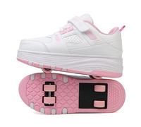 Skridsko Zapatos con Ruedas para niños y niñas, Zapatillas de Deporte al Aire Libre con Ruedas para niños, Zapatillas de Skateboard con 4 Ruedas Ajustables para Pascua, Cumpleaños, Navidad