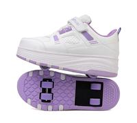 Skridsko Zapatos con Ruedas para niños y niñas, Zapatillas de Deporte al Aire Libre con Ruedas para niños, Zapatillas de Skateboard con 4 Ruedas Ajustables para Pascua, Cumpleaños, Navidad