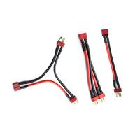 skrnrhrery Serie de conectores serie paralelos T-Plug con cable de silicona de 14 AWG, 10 cm, 1 hembra a 2 conectores macho para conexión de batería de litio RC, conectores T+Plug+ (3 piezas)