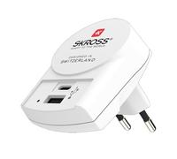 SKROSS - 1.302423 - Cargador Euro USB (CA) - Cargador de Pared con Enchufe Italiano 1 USB C 3A + 1 USB 2.4A - Cargador de Pared Compacto - Voltaje 100 V - 250 V