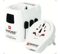 SKROSS - 1.302555 | Pro Light 3X USB | Adaptador de Viaje Universal 2 y 3 Polos - Potencia hasta 1575 W - 3 USB 4,8 A. Protección antichoque