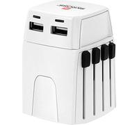 SKROSS - 1.302930 | MUV USB | Adaptador de Viaje Universal de 2 Polos más 2 Puertos USB de 2,4 A. Voltaje y Potencia 100V - 250W / 250V - 625W. Protección contra Descargas Eléctricas