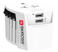 Adaptador De Viaje SKROSS: Del Mundo A Europa 250V 2.5A, 2 X USB MUV