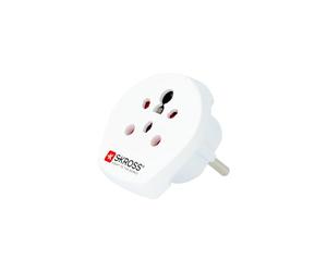 SKROSS - 1.500217-E - Adaptador Universal India, Israel y Dinamarca a Enchufe SCHUKO Europeo | 100V - 1600W / 250V - 4000W Protección contra Cescargas Eléctricas.