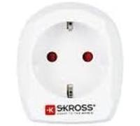 Skross 1.500230-E adaptador de enchufe eléctrico Tipo D (RU) Tipo C (Europlug) Blanco - Adaptador para enchufe (Tipo D (RU), Tipo C (Europlug), 100 - 250 V, 10 A, Blanco, 3250 W)