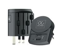 SKROSS - Alpha + USB-AC - Adaptador de Viaje Universal del Mundo al Mundo - Voltaje y Potencia: 100V - 1000W/250V - 2500W - 10A Laptop y secador de Pelo + USB (12W - 2.4A) + USBC (15W - 3A)