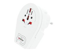 SKROSS - Mundo a Europa USB C20PD - Adaptador de Viajes Europeo de Schuko de Euro, Australia, Reino Unido, EE. UU., Japón, Brasil y China - Reubicación USB C 3A Cargador rápido