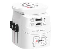 SKROSS - Pro Light USB AC45PD - Adaptador de Viaje Universal con 2 Puertos USB - Carga rápida 45W - Voltaje y Potencia: 100V CA - 700W / 250V - 1750W