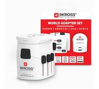 Skross pro + usb ac30pd - adaptador universal de viaje con carga rápi
