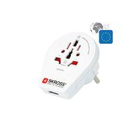 Skross SKAV0004 - Cargador de viaje con USB universal a Europa, color blanco