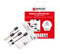 Skross Adaptador de viaje universal Mundo Pro 2 en 1 1.302539 – USB 2,4 A, 100V-700W/250V-1750W