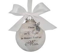 Skrskr Bola conmemorativo Navidad Ángeles en el Cielo Decoración Adornos ángel Decoración del hogar para mamá, papá, Abuelo y Abuela conmemorativos 14x16cm