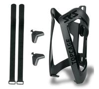 SKS Germany Adaptador Anywhere TopCage de plástico con correas para tubos hasta 80 mm Negro