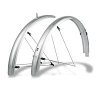 SKS GERMANY BLUEMELS BASIC 27,5" - 29" 69MM SET SILVER juego de guardabarros (de robusta construcción en sándwich, sistema de seguridad ASR, puntales en V con puentes fijos), plata